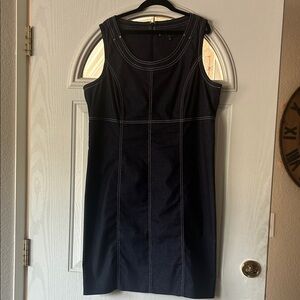 Anne Klein Navy Sleeveless Midi Dress